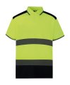 Heren Polo Yoko Fluo 2-tone HVJ220 Geel-Marine